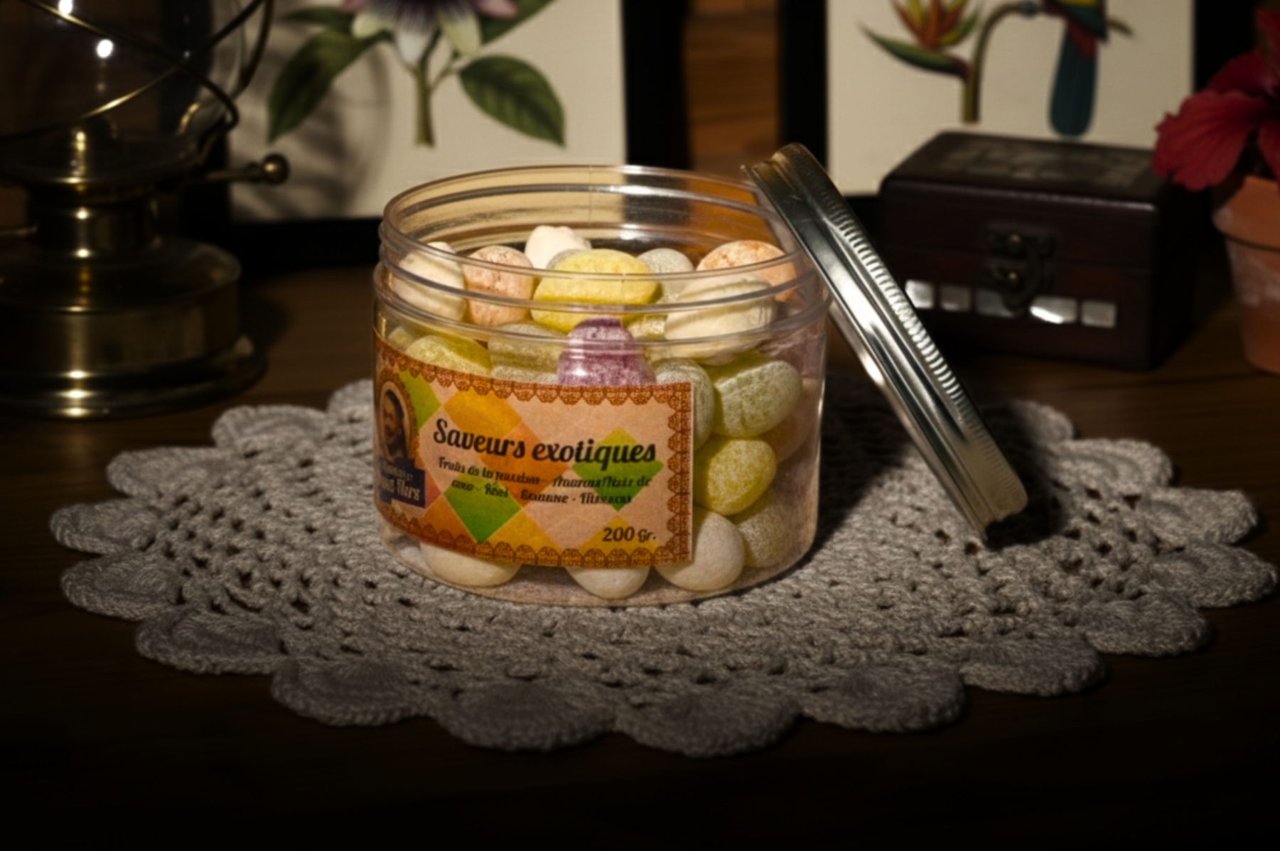 Bonbons "Saveurs Exotiques" - Boîtes à couvercle en aluminium